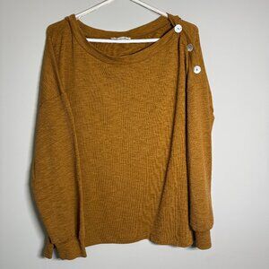 Rich Mustard Color Long Sleeve Top with side Buttons
